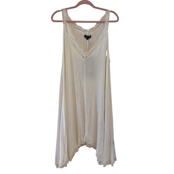 NWT POL White Lace Trim Slip Dress Tank Style Small - Picture 1 of 8